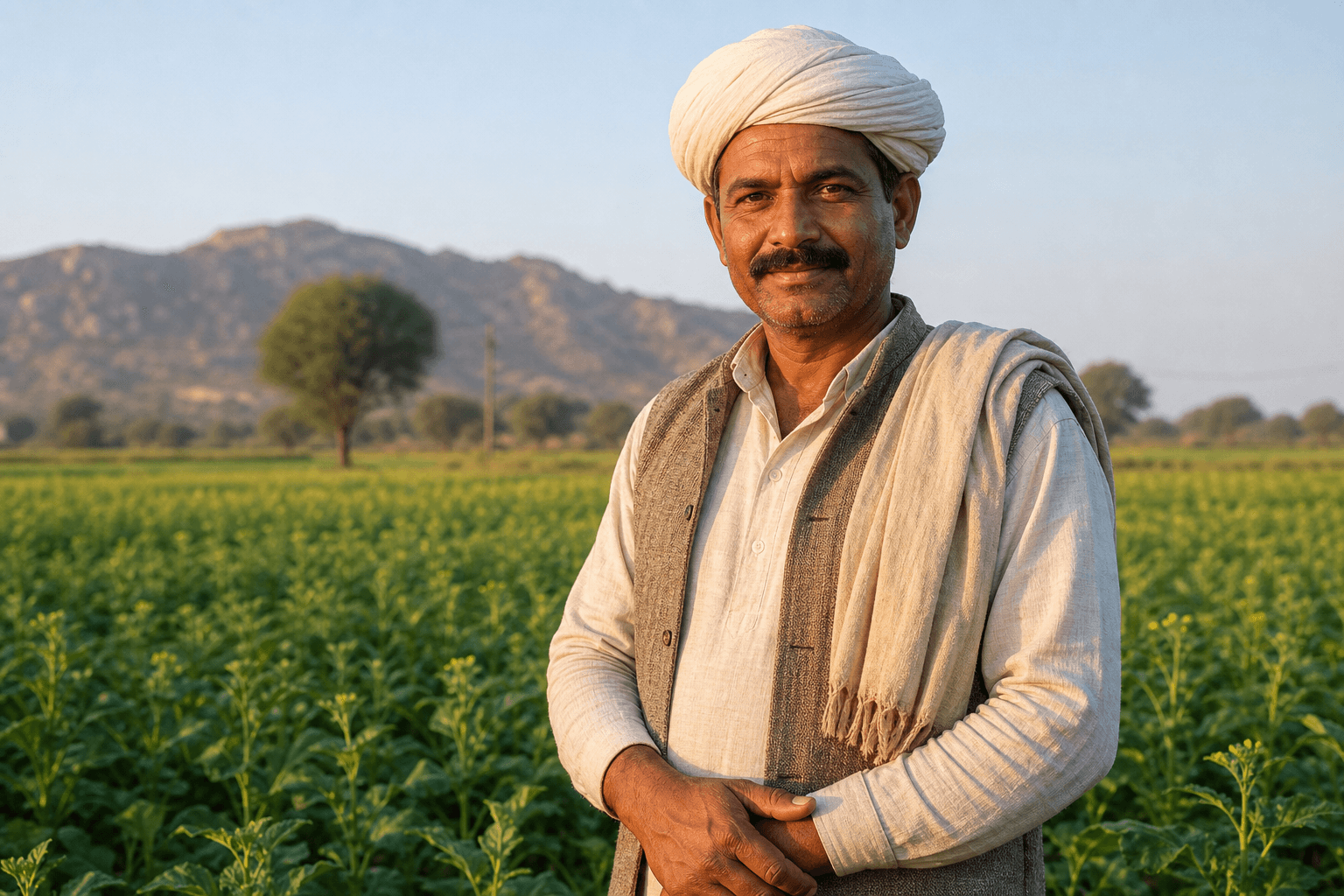 Maati Fresh से जुड़ा किसान खेत में